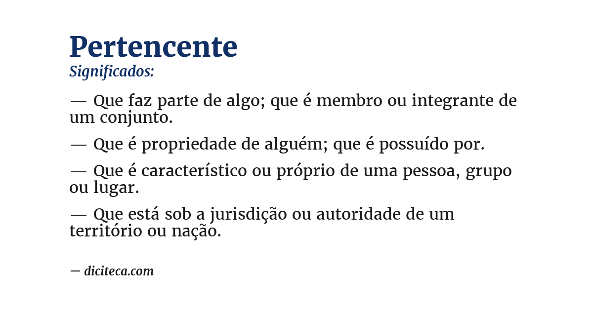 Significado de pertencente