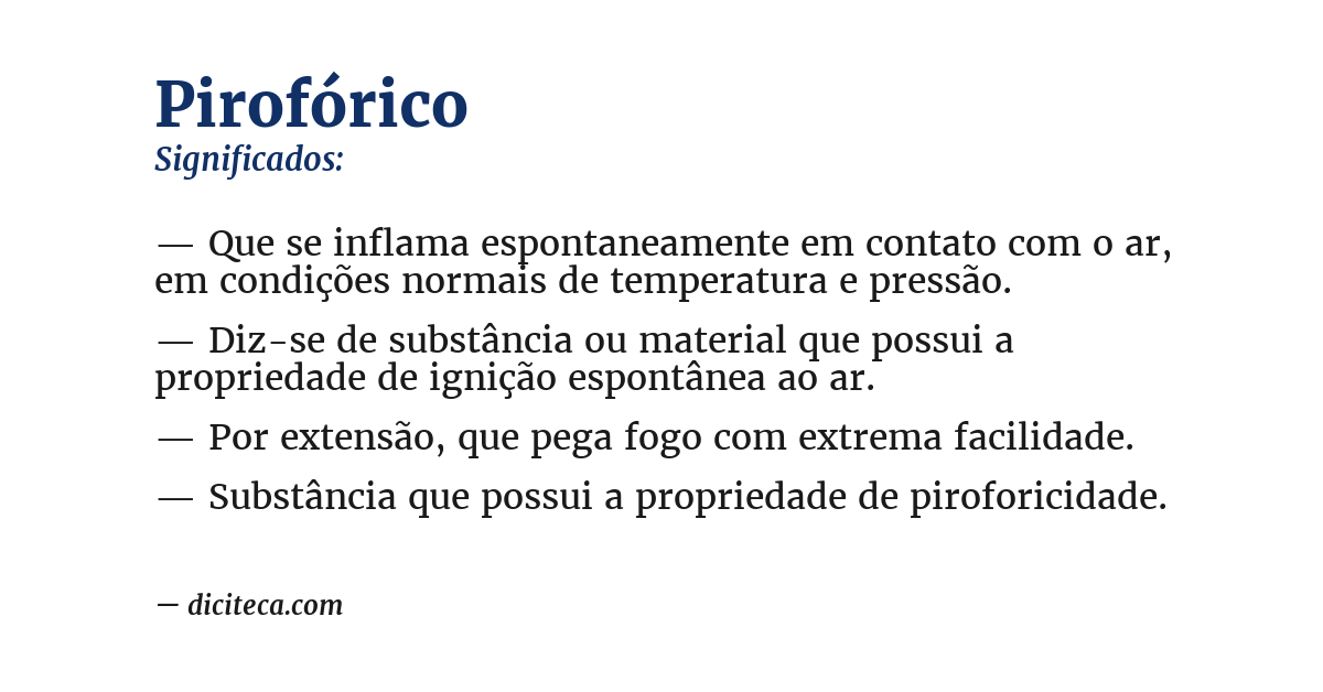 Significado de pirofórico