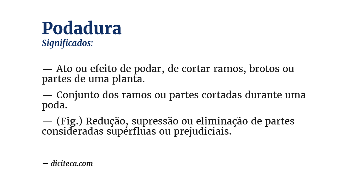 Significado de podadura