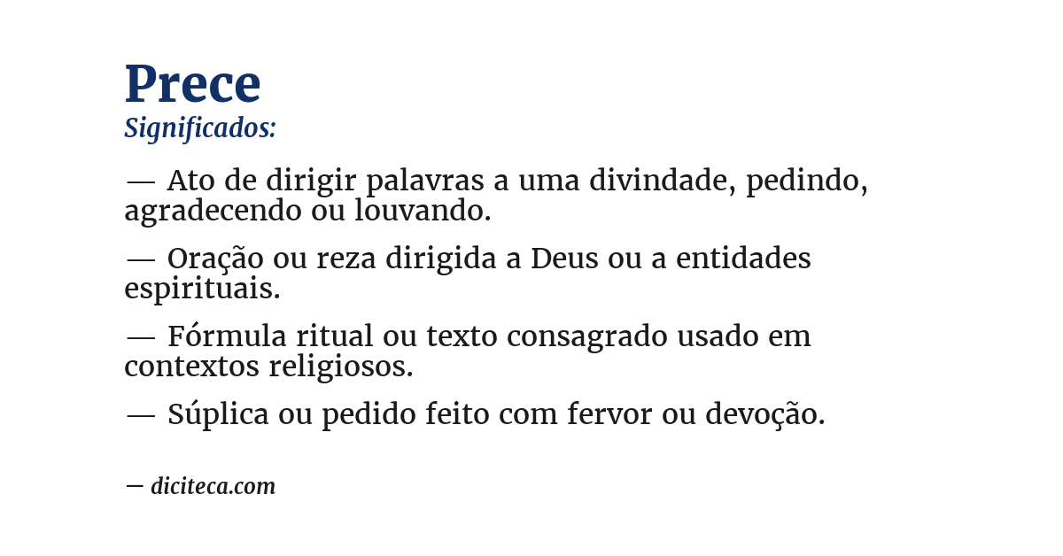 Significado de prece