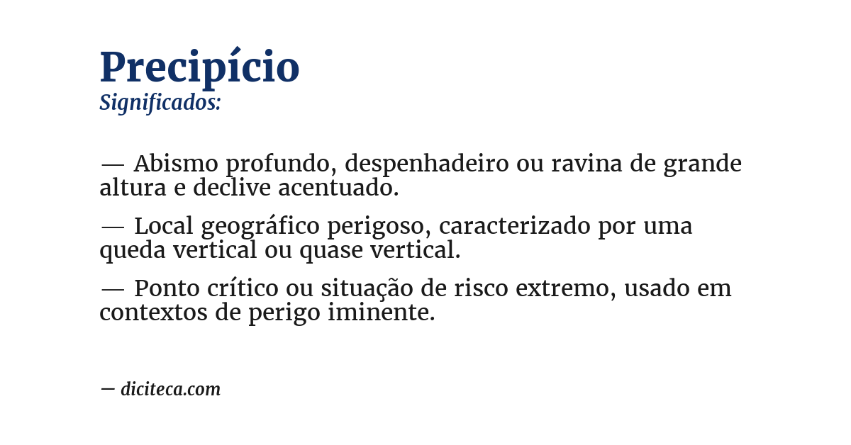 Significado de precipício