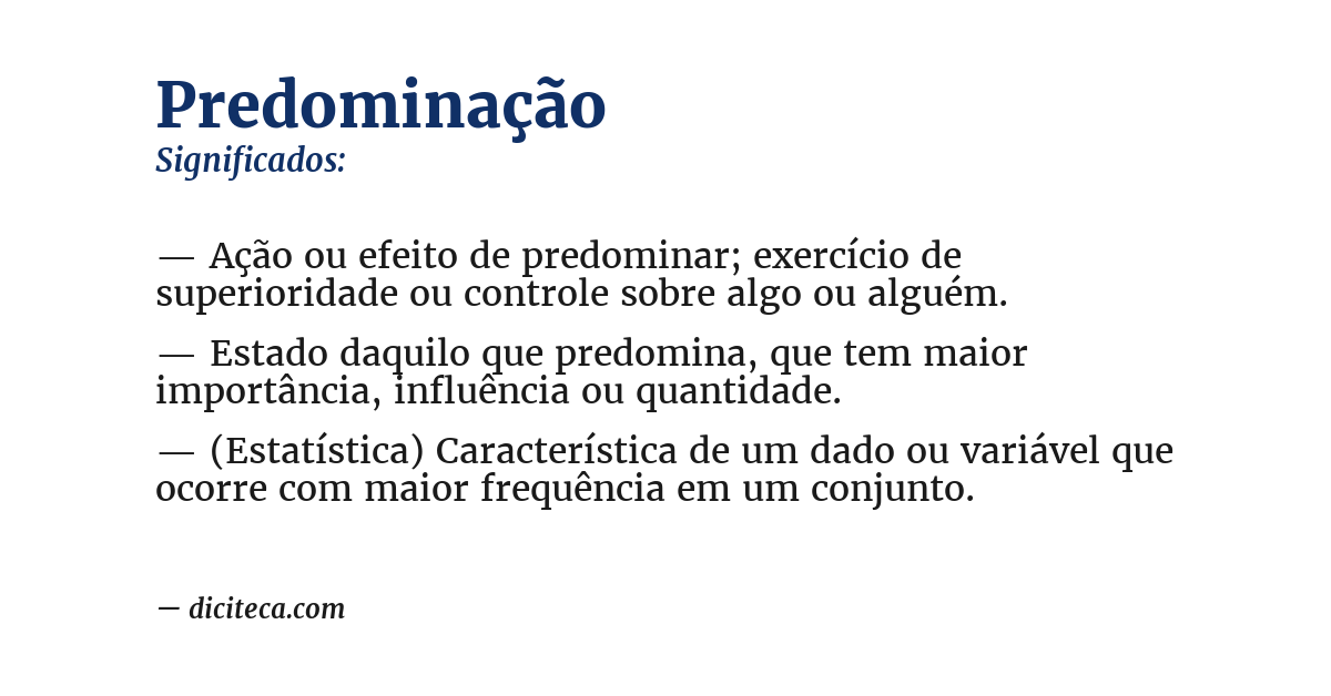 Significado de predominação