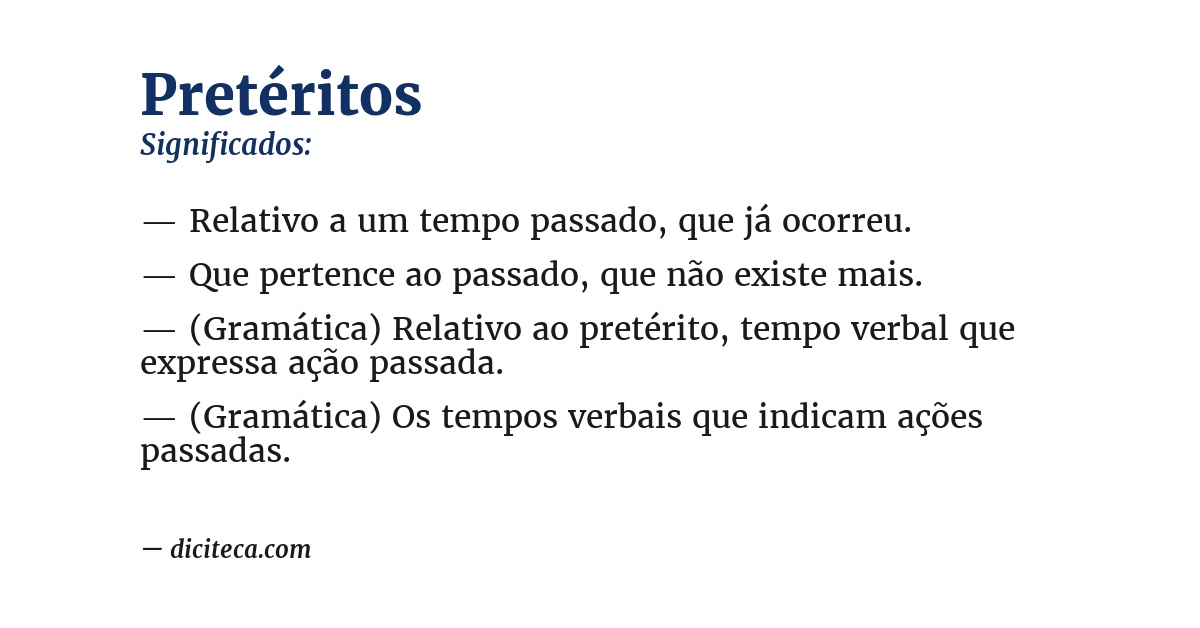 Significado de pretéritos