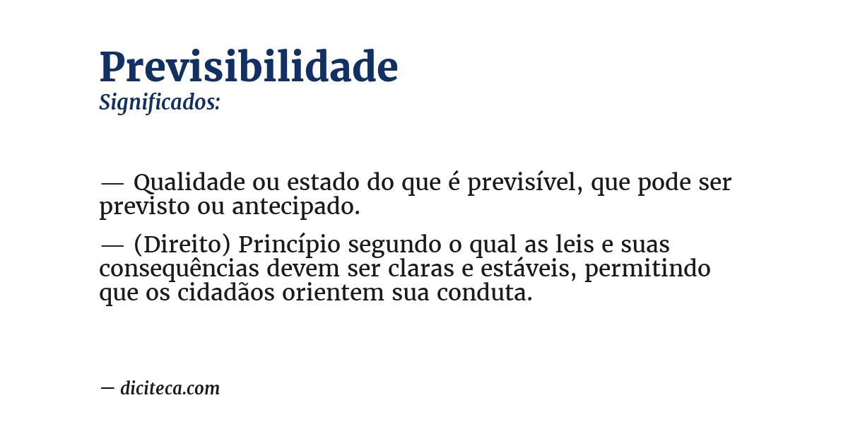 Significado de previsibilidade