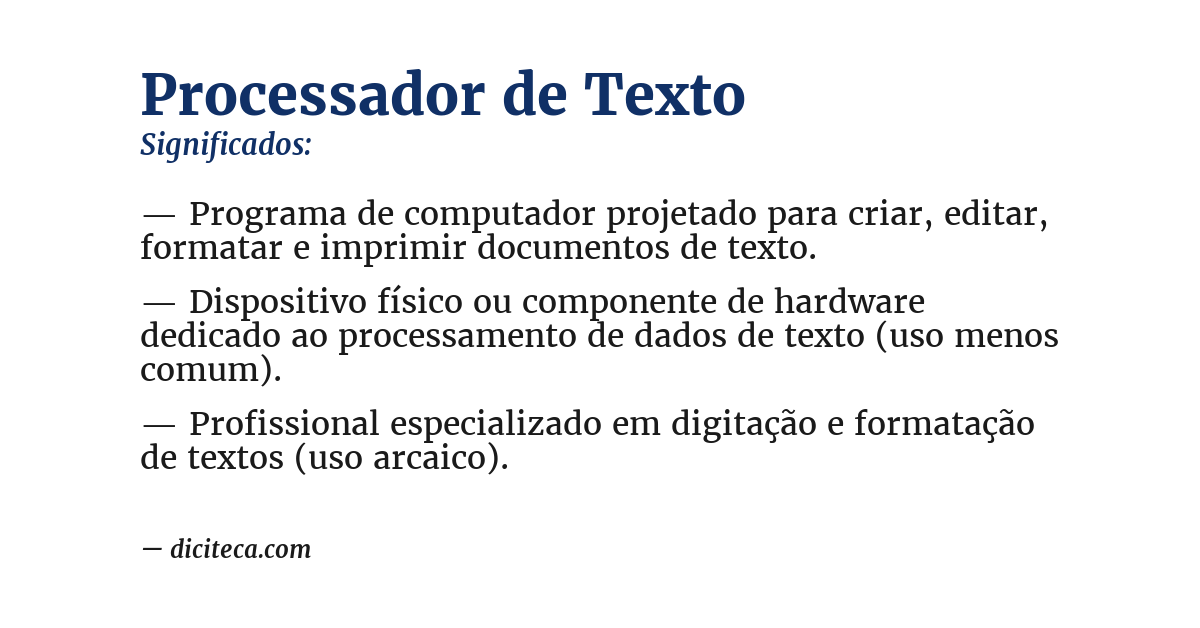 Significado de processador de texto