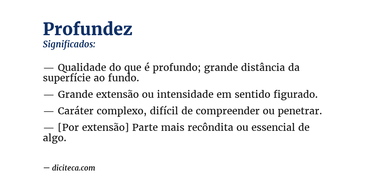 Significado de profundez