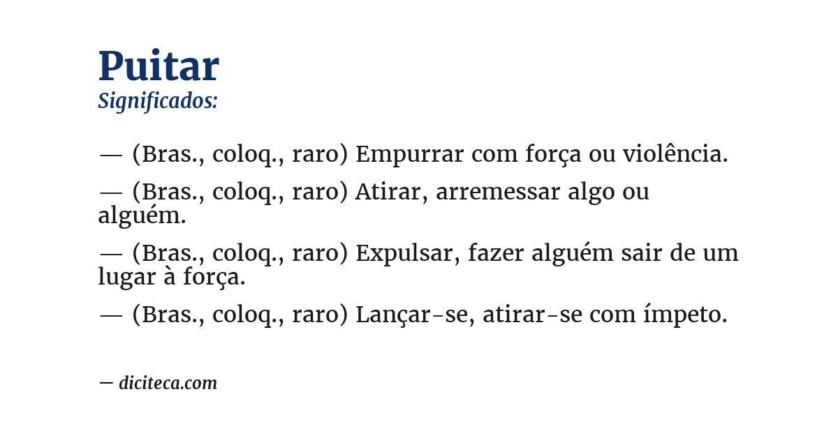 Significado de puitar