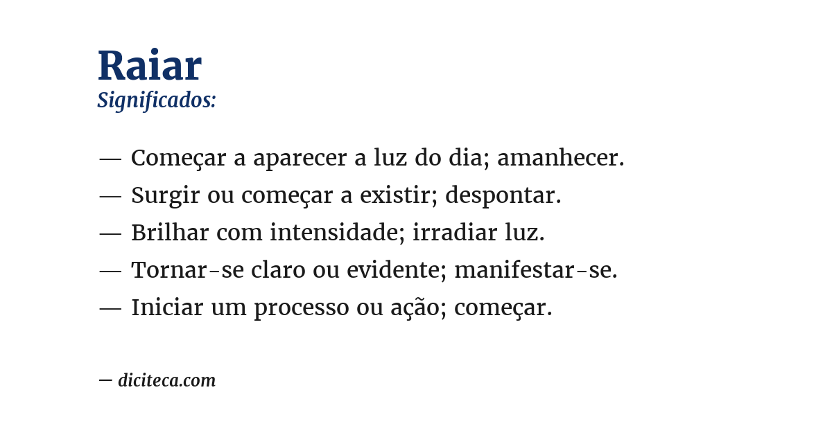 Significado de raiar