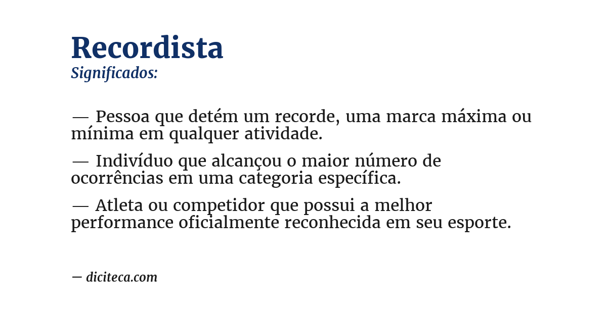 Significado de recordista