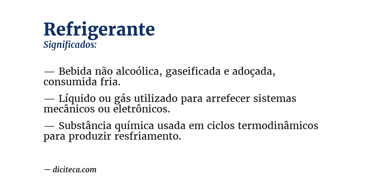 Significado de refrigerante