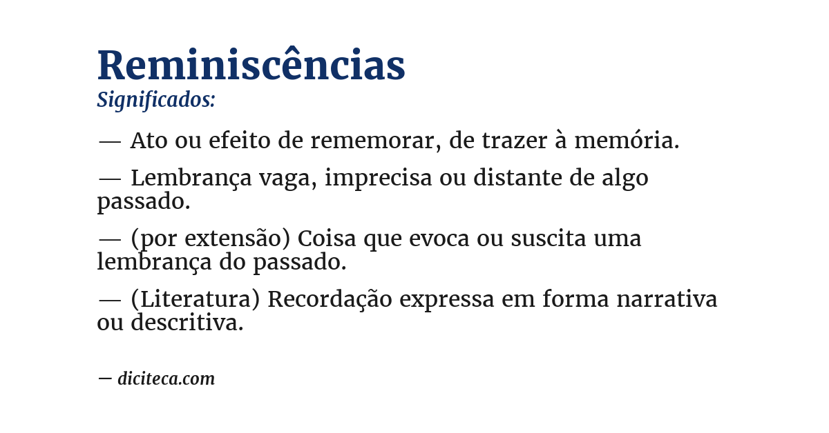 Significado de reminiscências