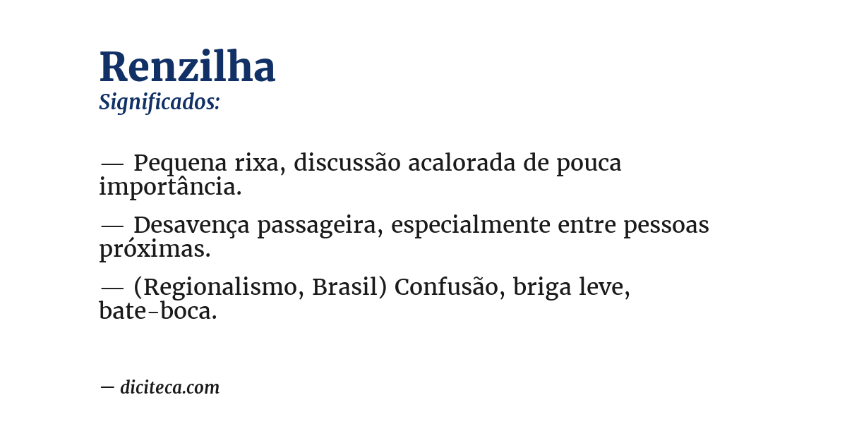 Significado de renzilha