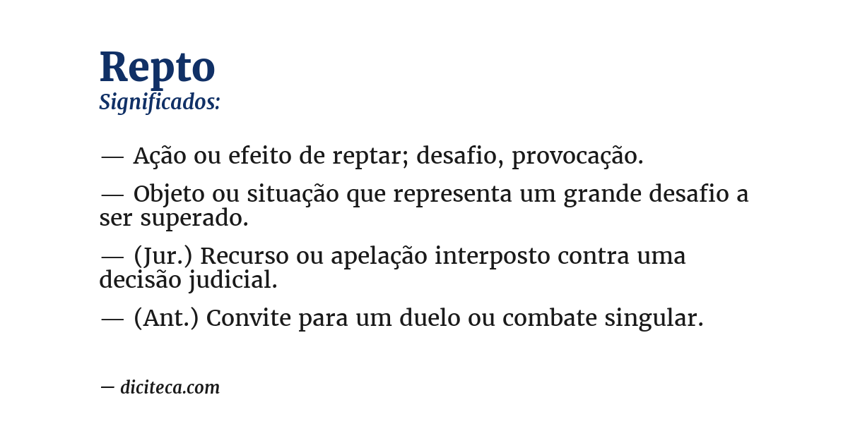 Significado de repto