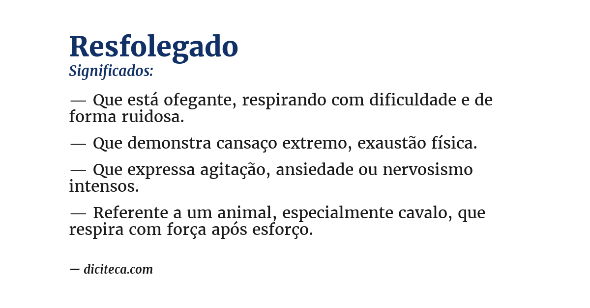 Significado de resfolegado