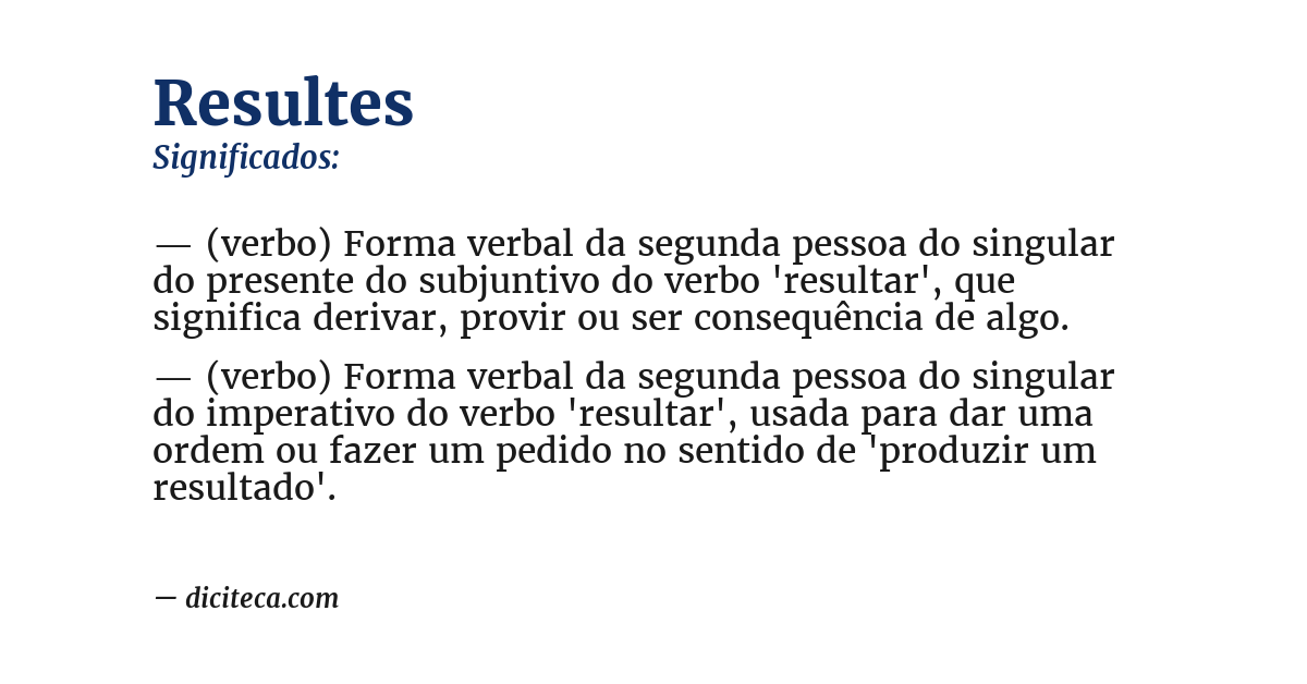 Significado de resultes