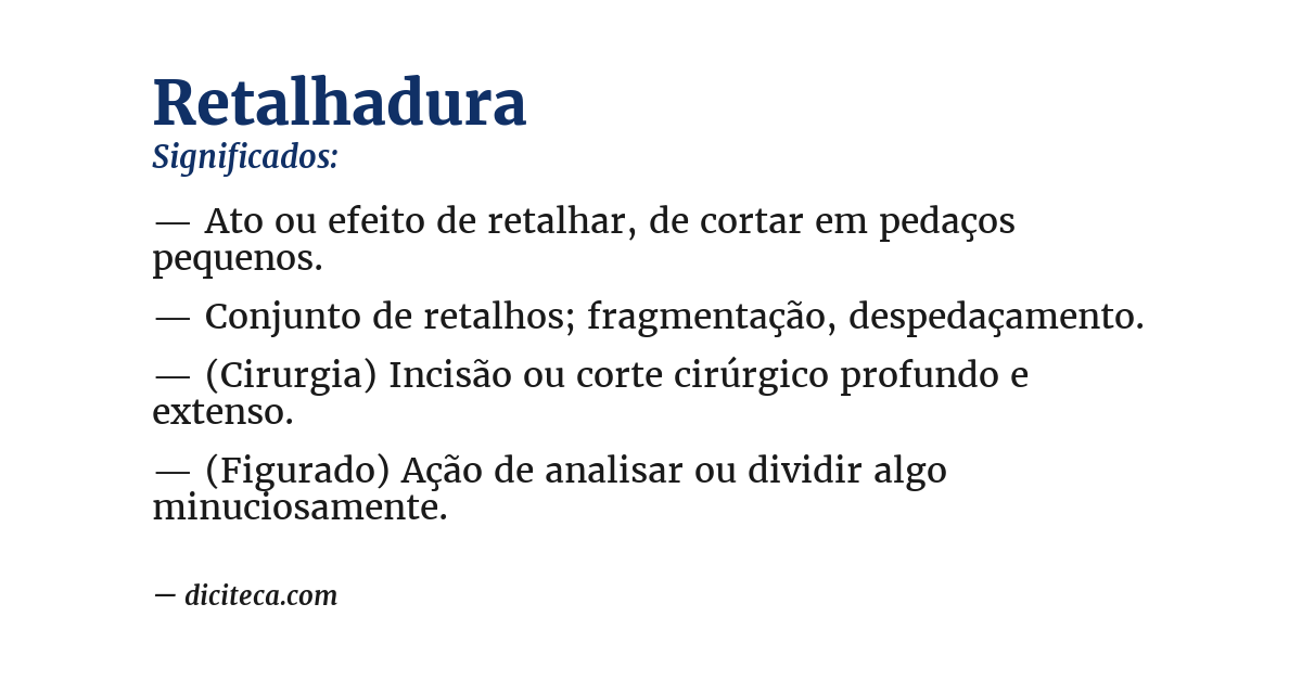 Significado de retalhadura