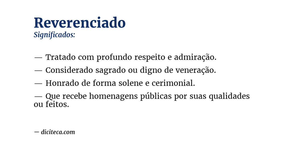 Significado de reverenciado