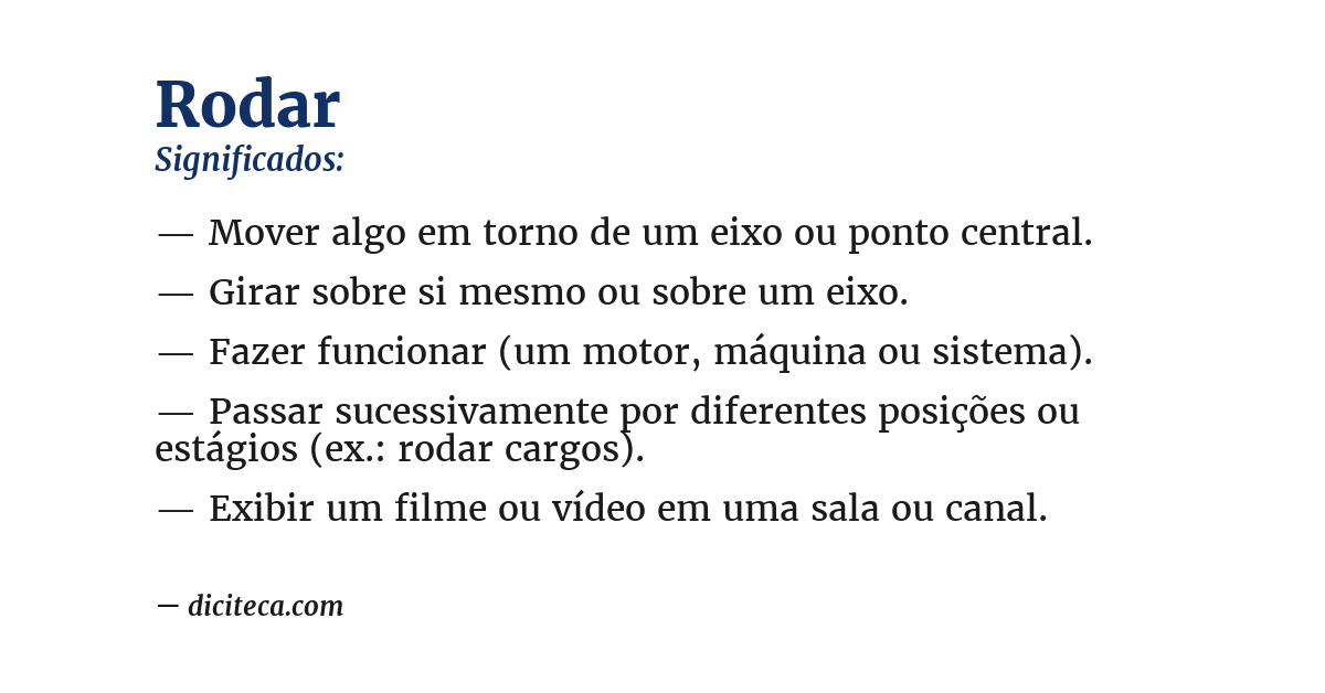 Significado de rodar