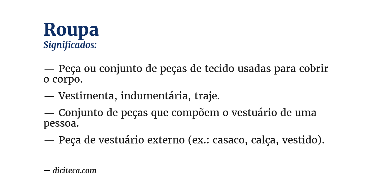 Significado de roupa
