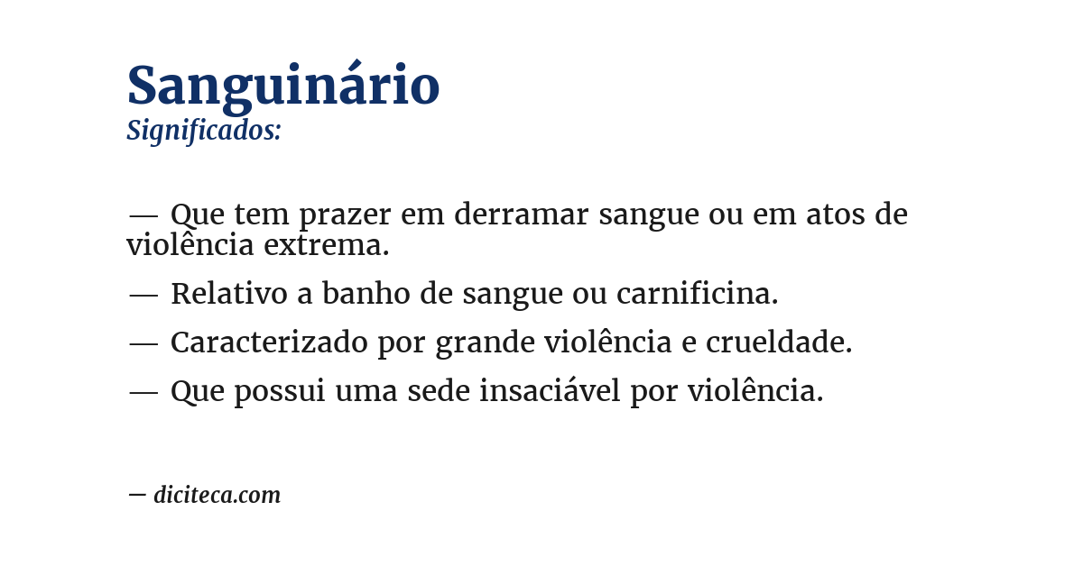 Significado de sanguinário