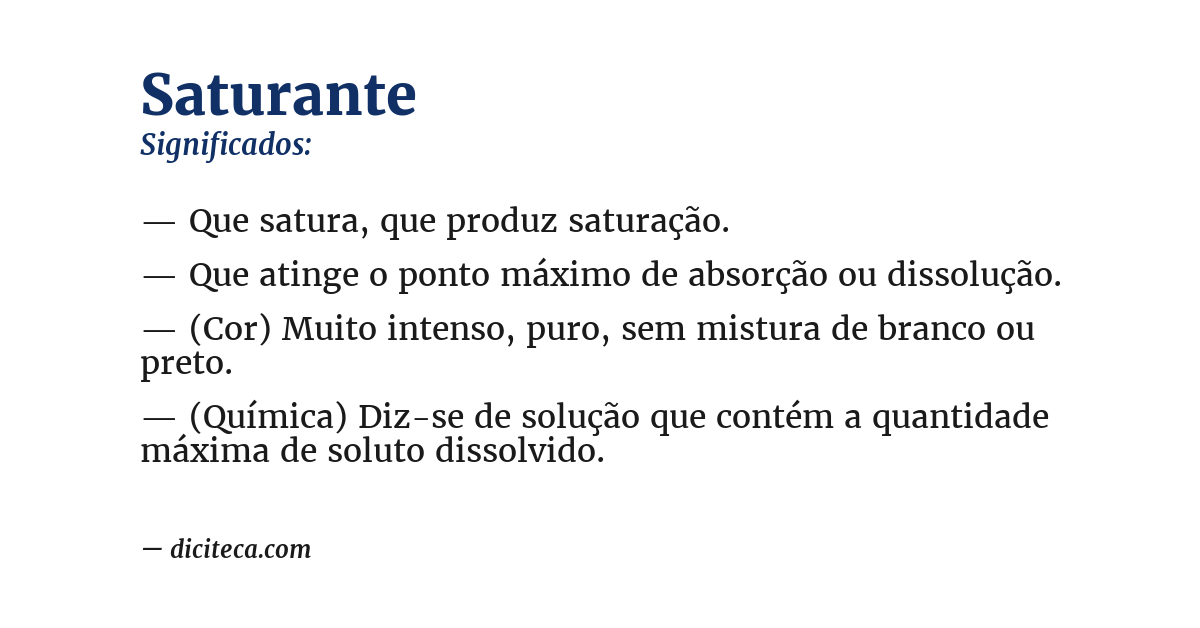 Significado de saturante