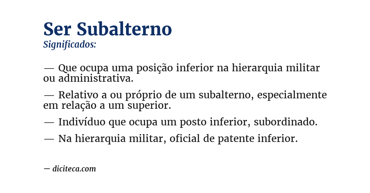 Significado de ser subalterno