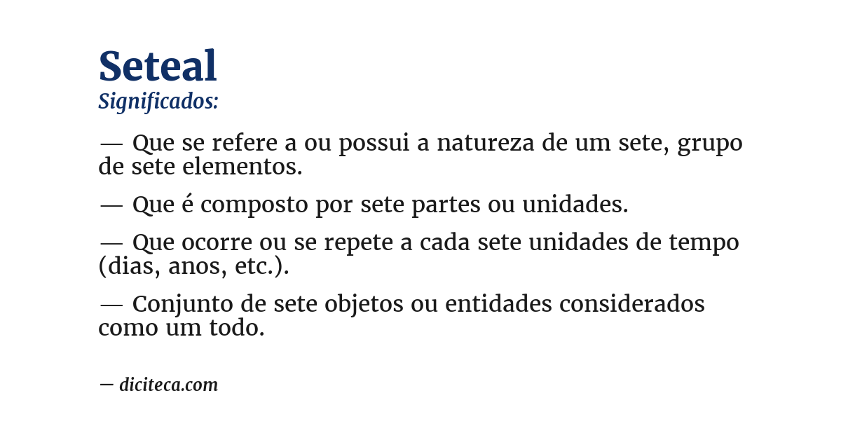 Significado de seteal