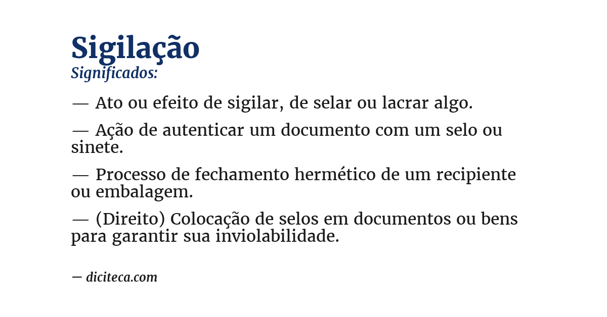 Significado de sigilação