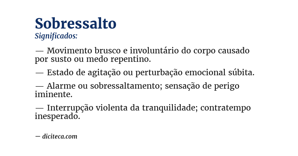 Significado de sobressalto