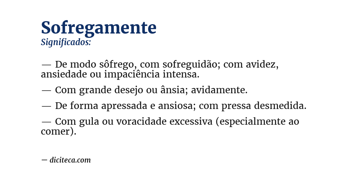 Significado de sofregamente
