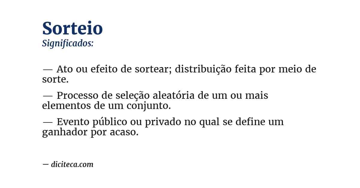 Significado de sorteio