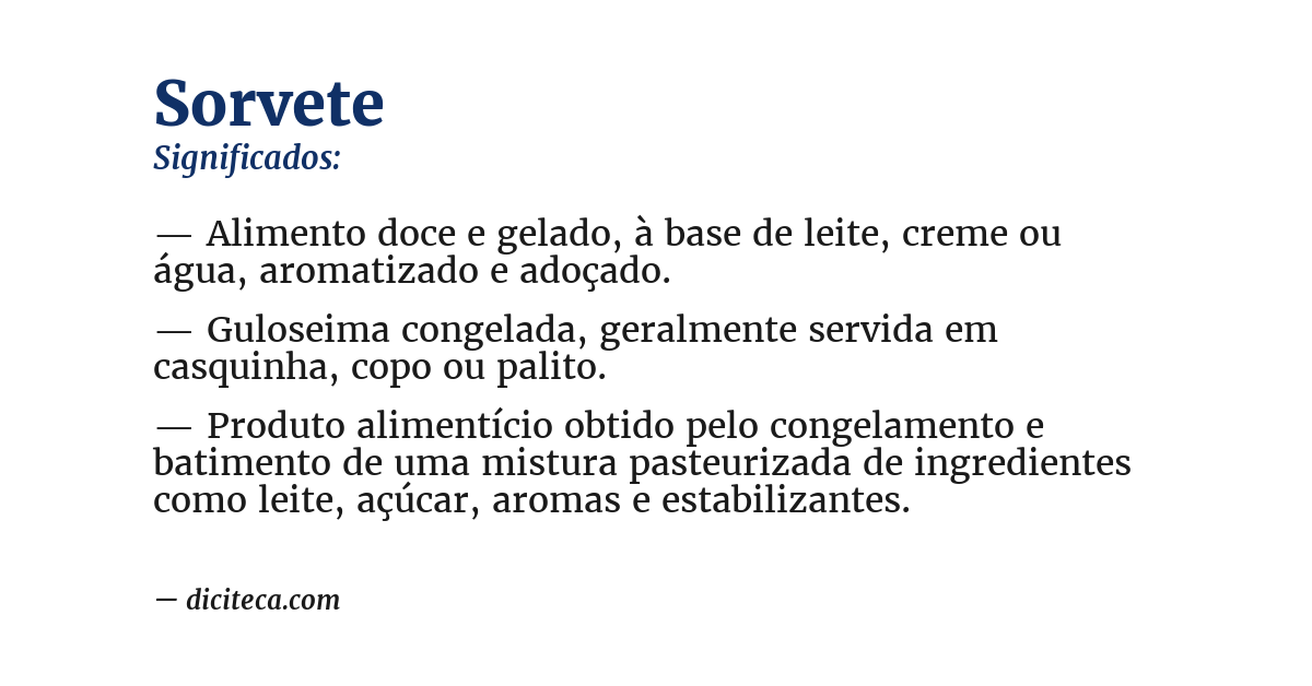 Significado de sorvete