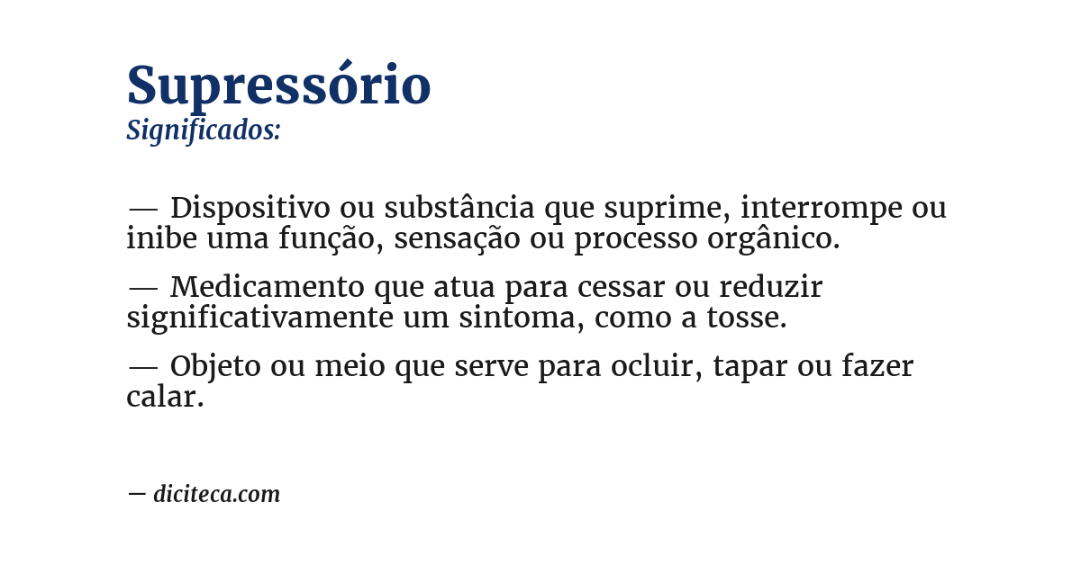 Significado de supressório
