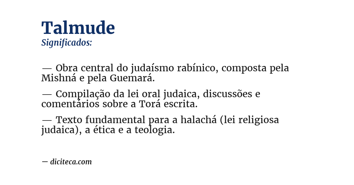 Significado de talmude