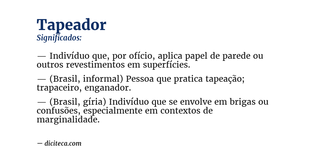 Significado de tapeador