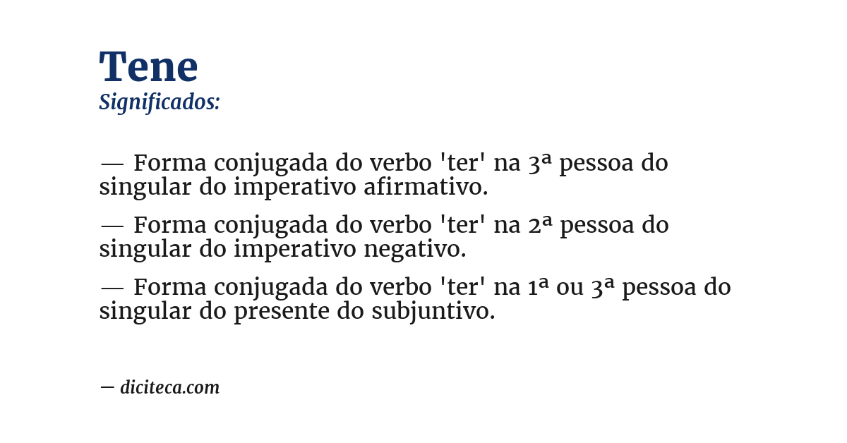 Significado de tene
