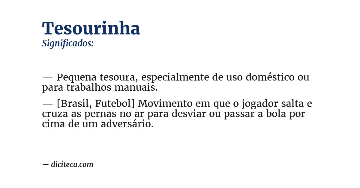 Significado de tesourinha