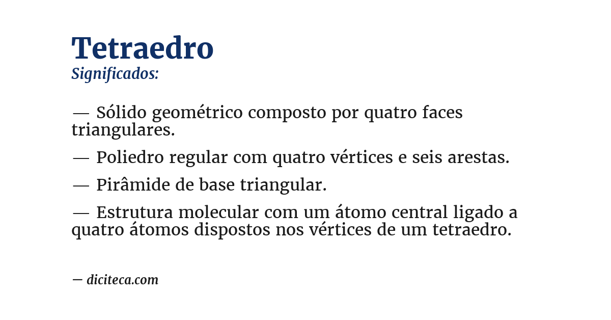 Significado de tetraedro