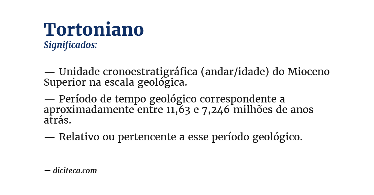 Significado de tortoniano