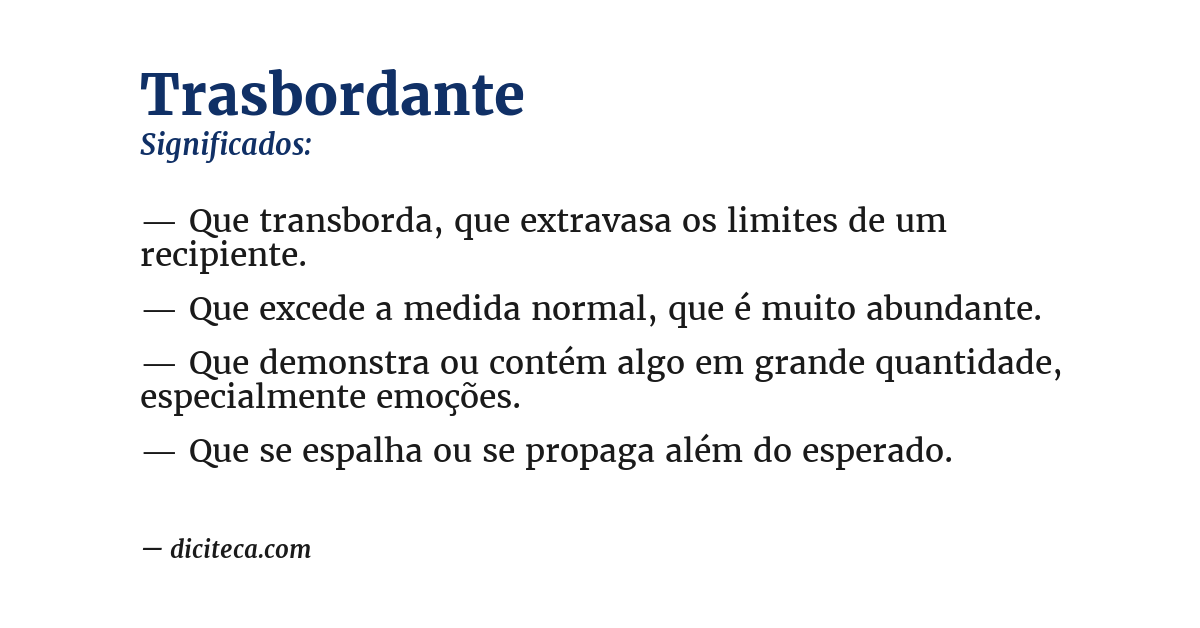 Significado de trasbordante