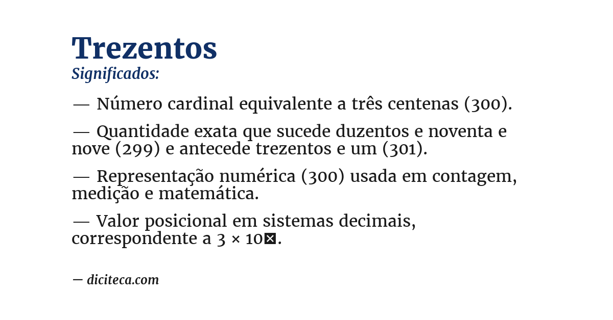 Significado de trezentos