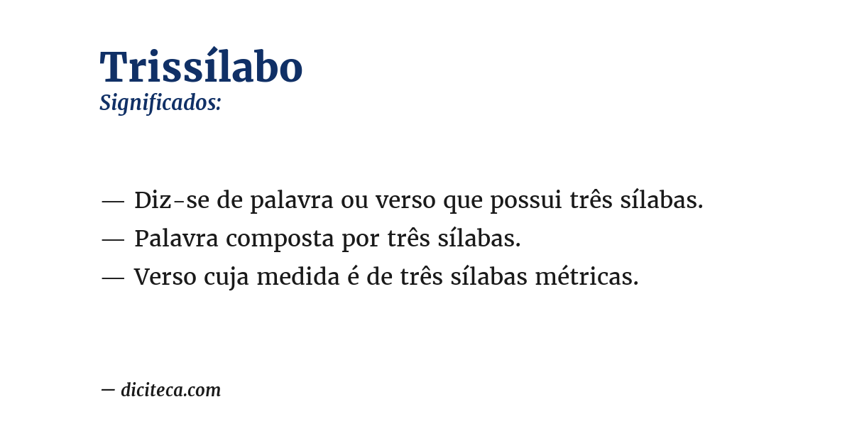 Significado de trissílabo