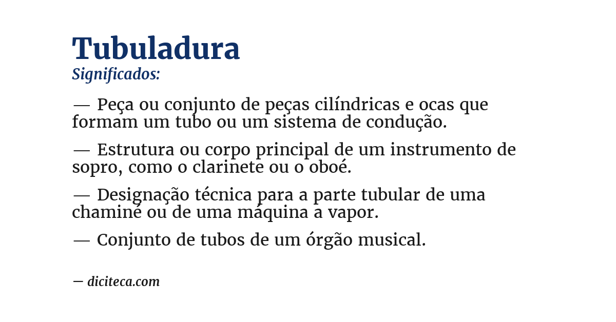 Significado de tubuladura