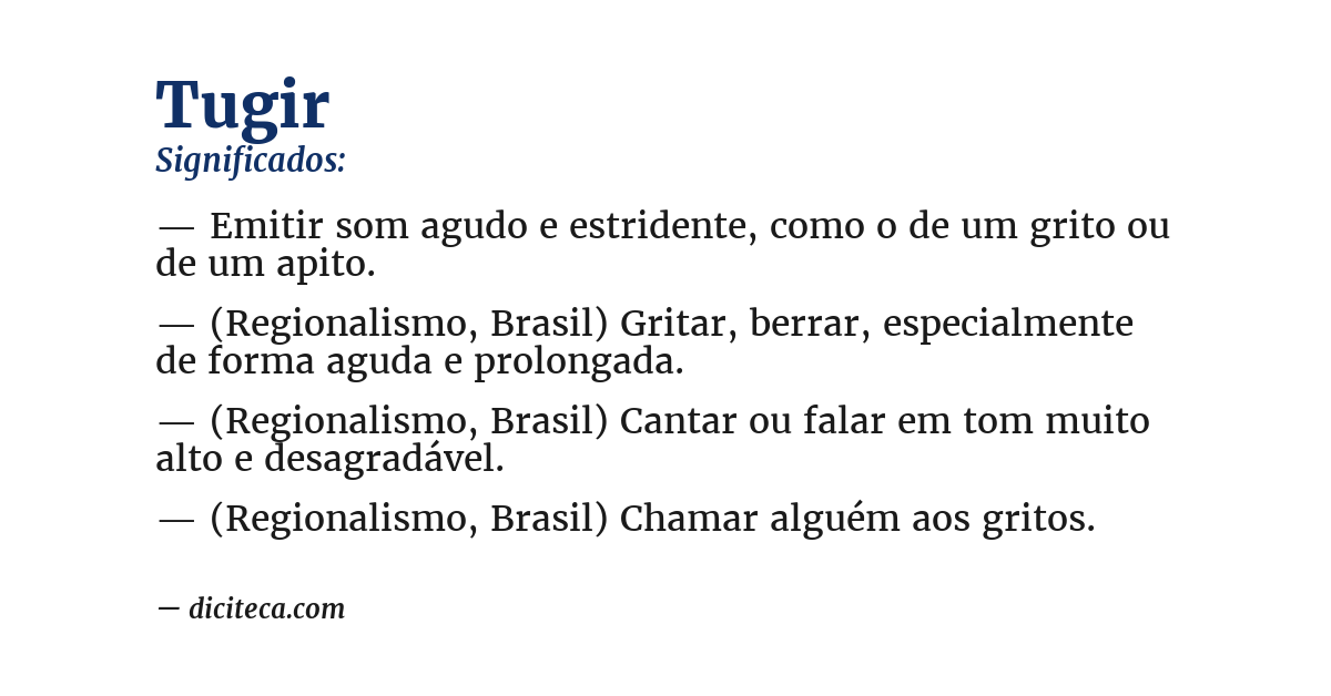 Significado de tugir