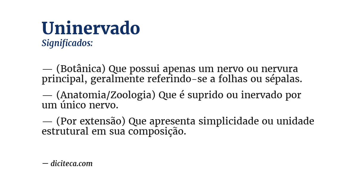 Significado de uninervado