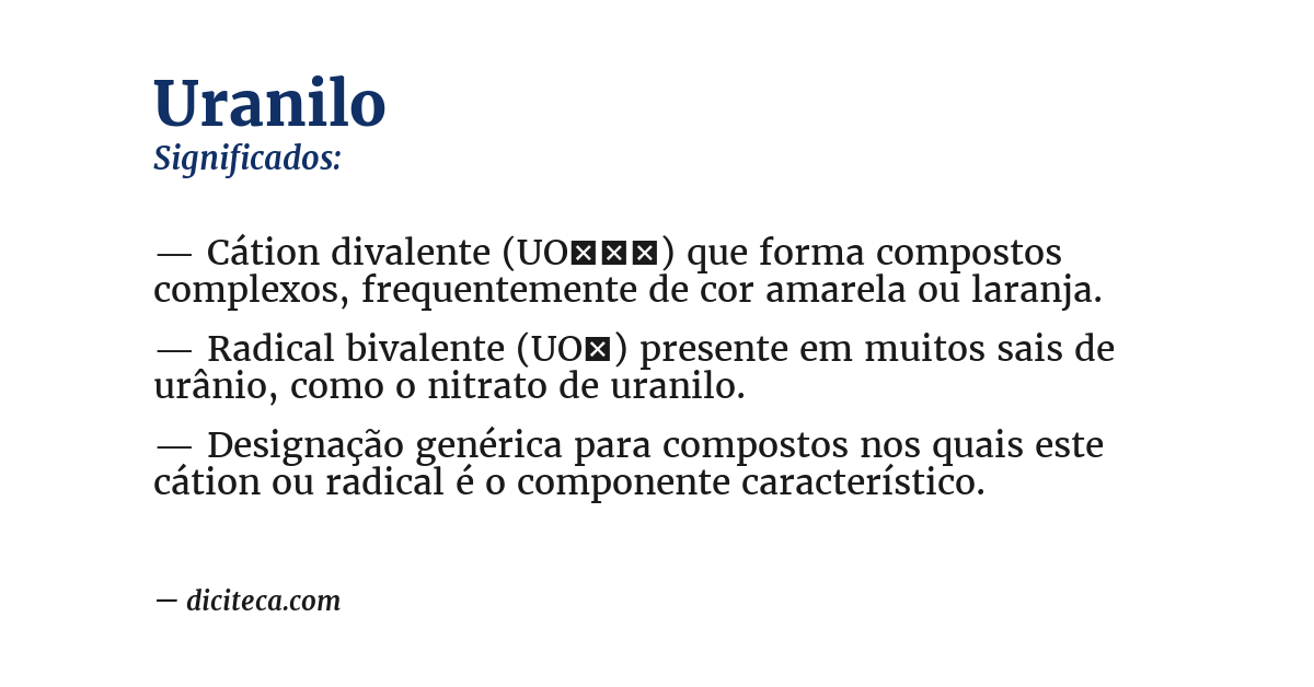 Significado de uranilo