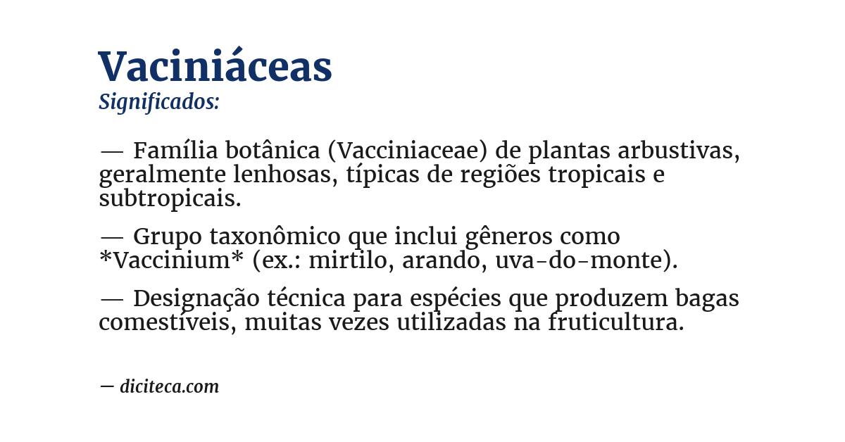 Significado de vaciniáceas