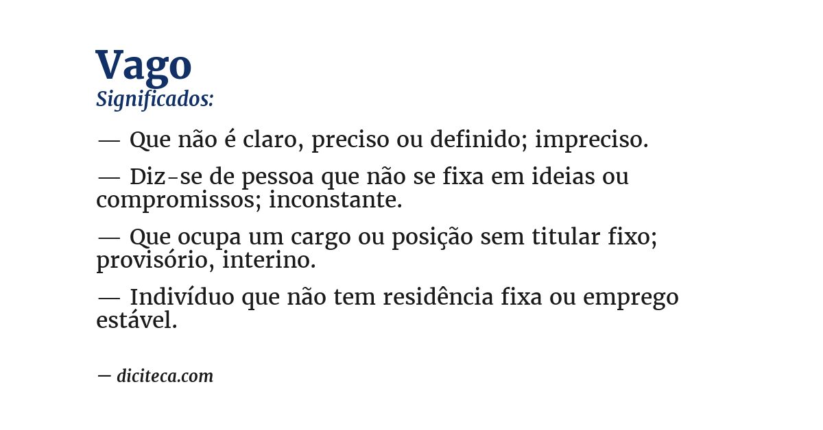 Significado de vago