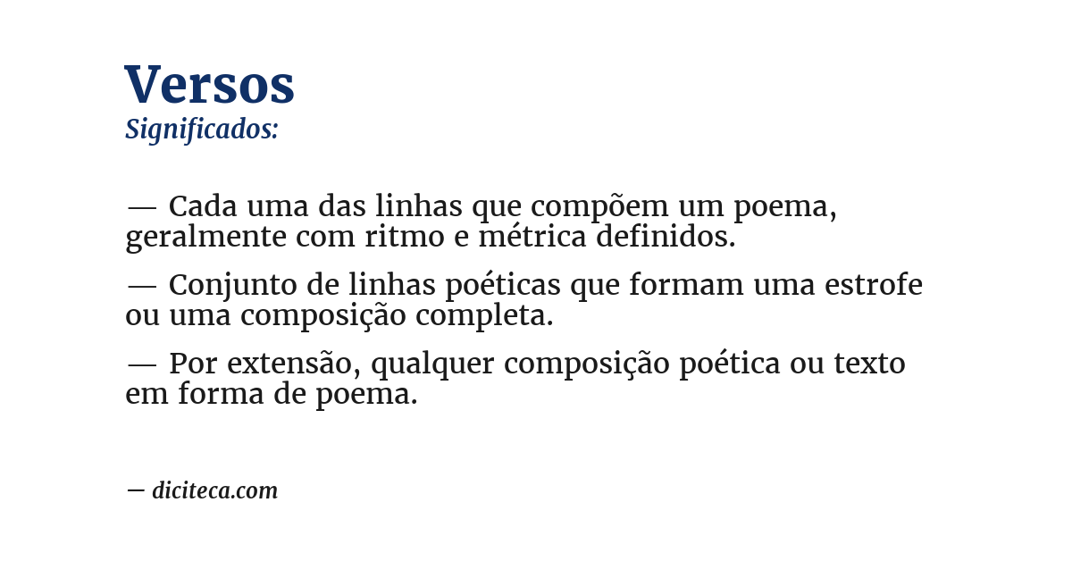 Significado de versos