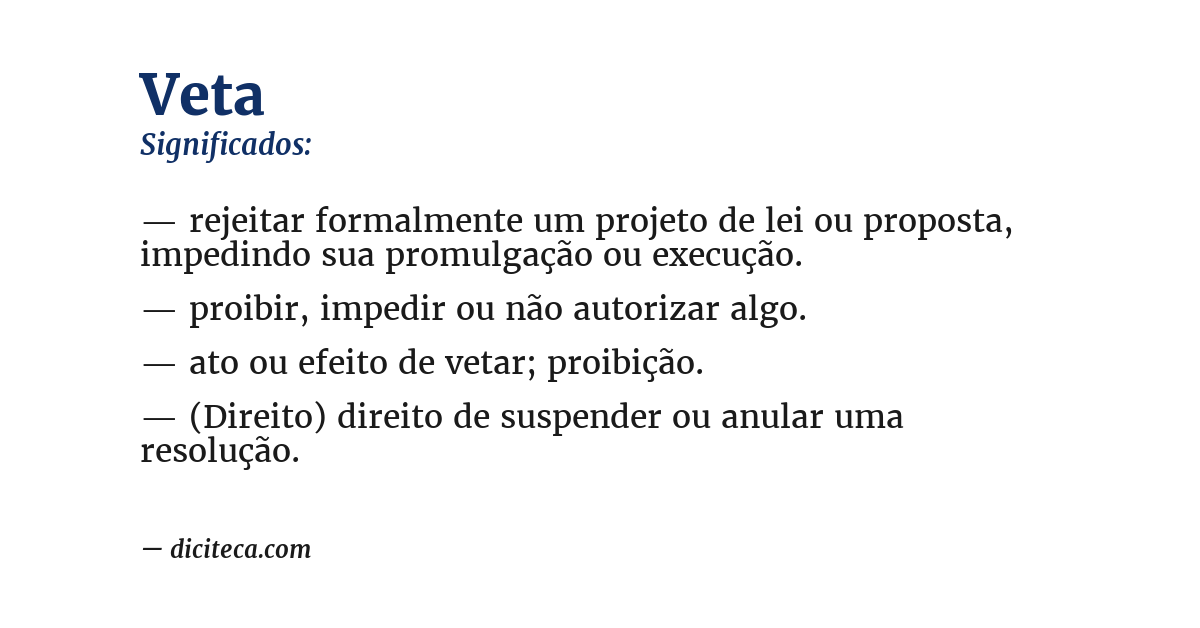 Significado de veta
